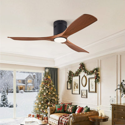Ventilateur de plafond de ferme moderne de 52 po avec éclairage à intensité variable et télécommande pour chambre à coucher, salon Cissline