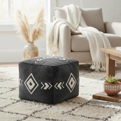 Handmade Boho Chic Over-tufted Ottoman Pouf