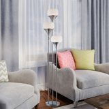 65'' Polished Chrome Torchiere Floor Lamp