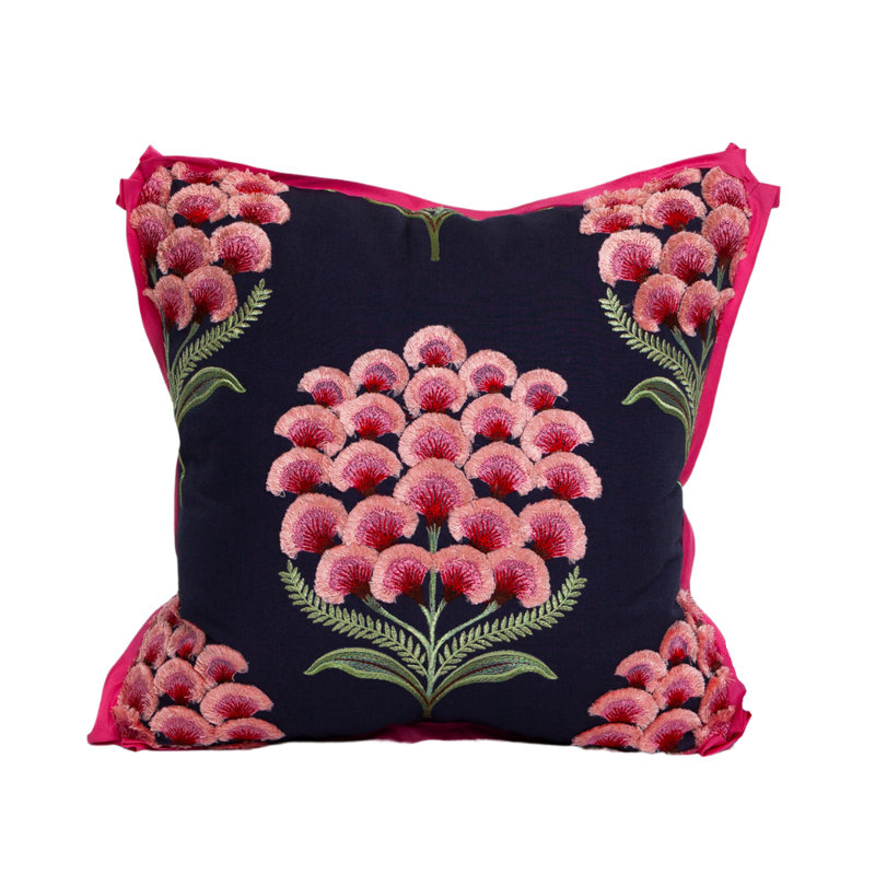 Aurelia Embroidery Butterfly Flange Accent Pillow
