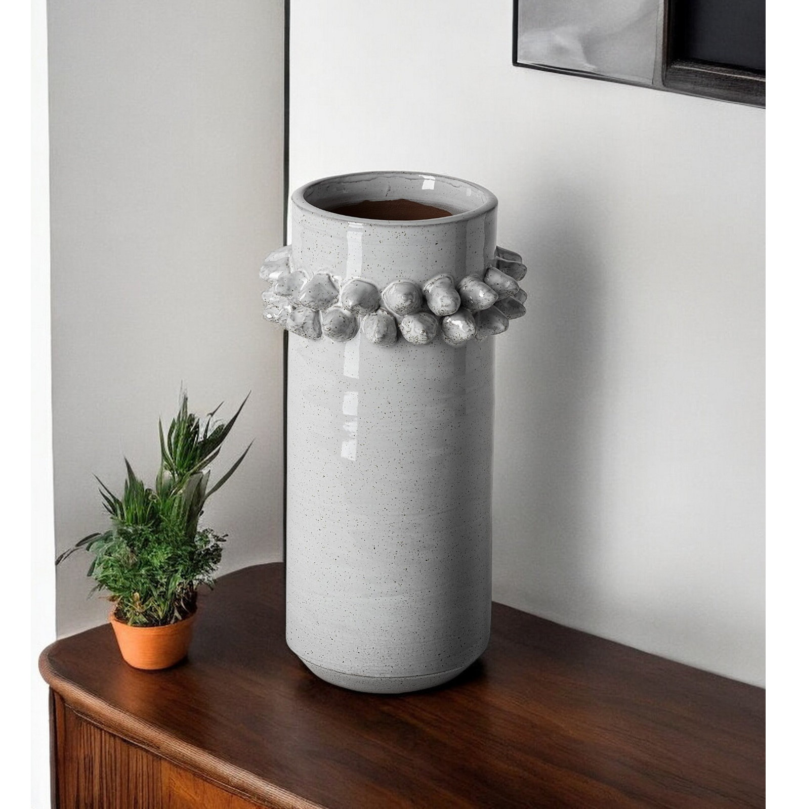 Mallorca Ceramic Table Vase, 11.02" H x 5.7" W x 5.7" D