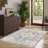 Floral Border Foldable Washable Area Rug –Light Blue-1762383668
