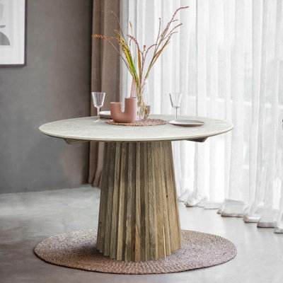 Candus Round Marble Top Dining Table