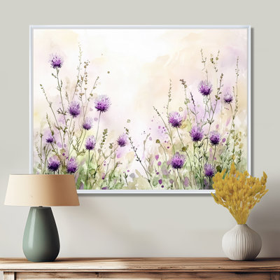 «Thistle Blooming In The Meadows III - Thistle», reproduction d'art murale
