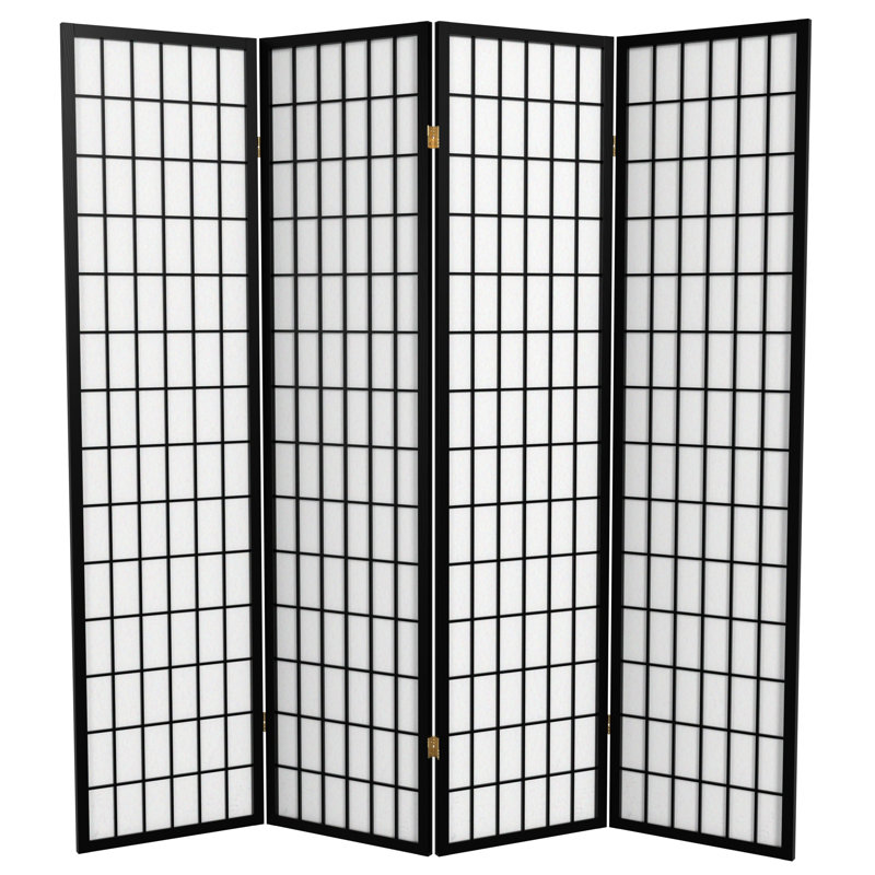 Paravent Shoji pliable Alex 70'' H, Noir, 4