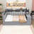 Full Size Upholstered Daybed with Built-in Desk, Shelves, LED Lighting and Charging Station-207132249
