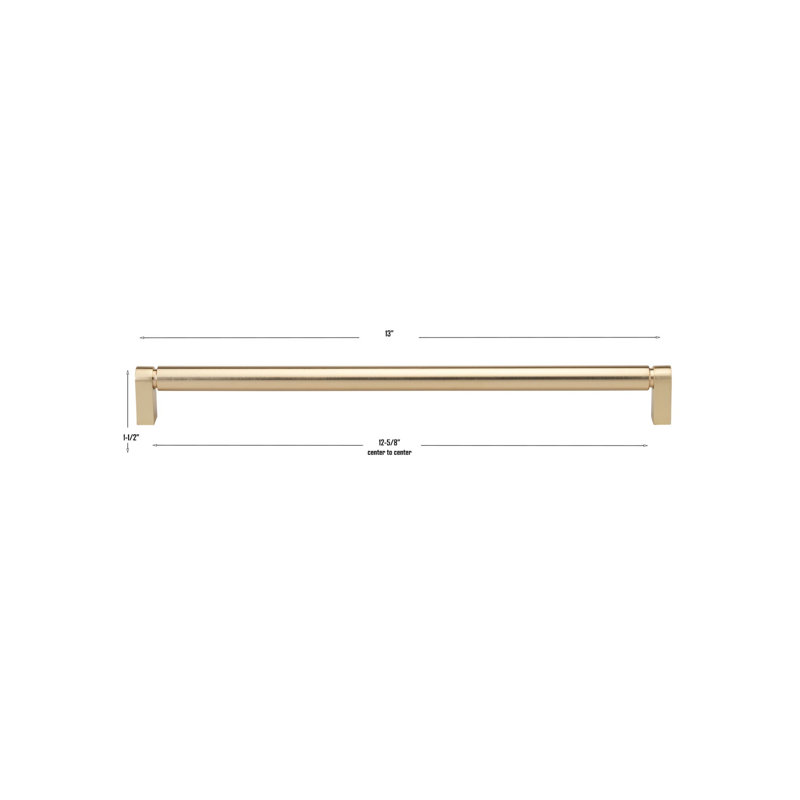 12-5/8" 320mm Center to Center Smooth Bar Pull_1, Champagne Gold