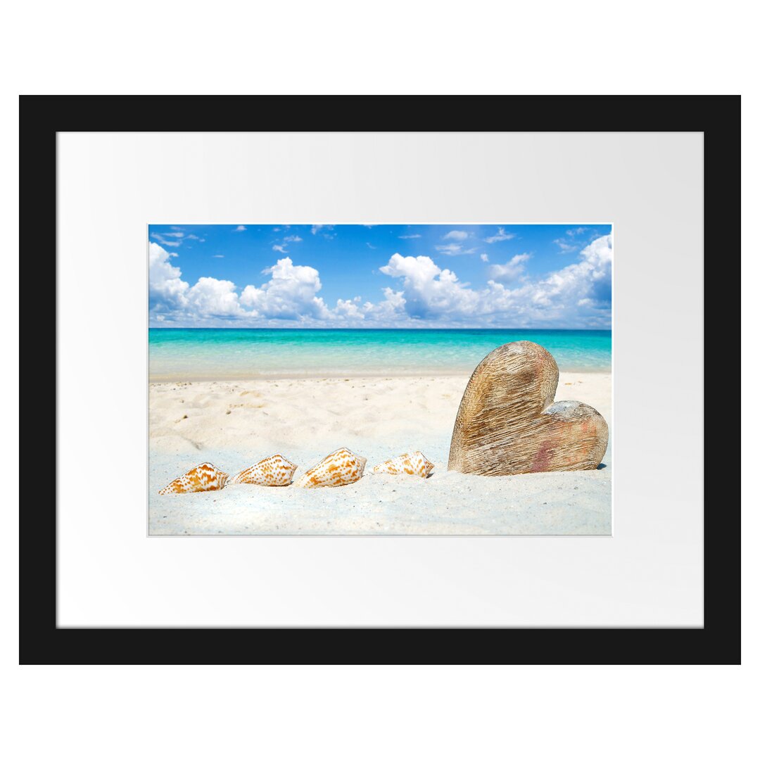 Gerahmtes Poster Sandstrand mit Muscheln