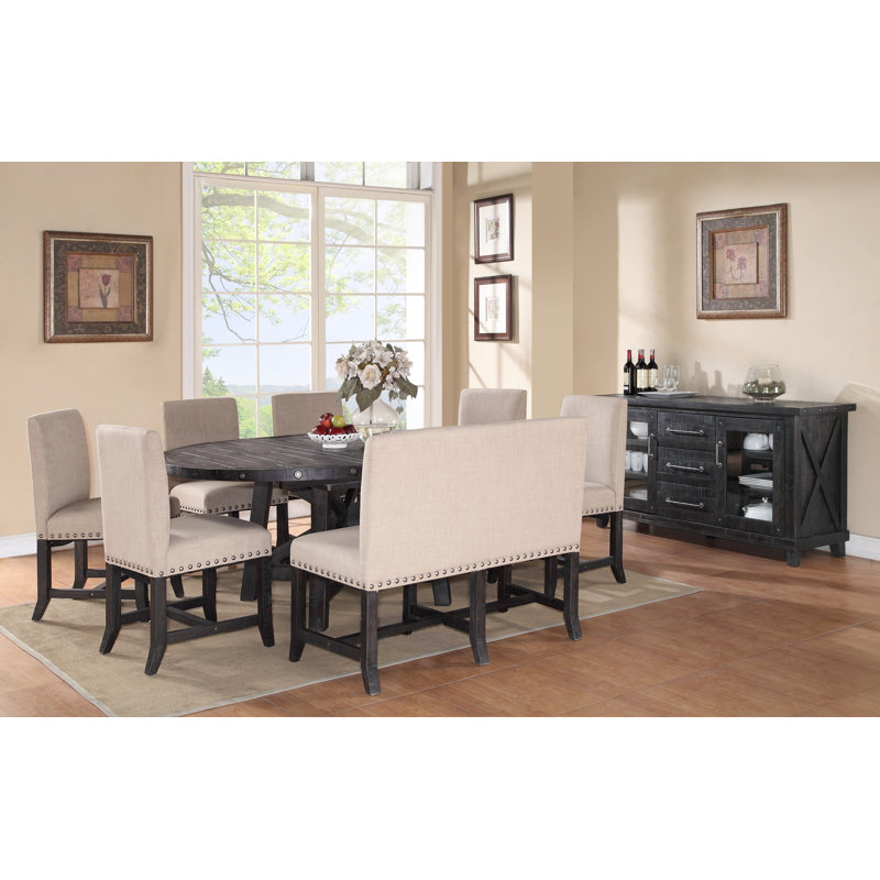 Messerly Extendable Pine Round Solid Wood Dining Table
