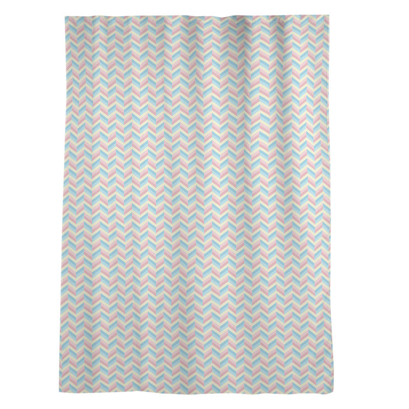 Panneau de rideau simple avec passe-tringle pastel Avicia, Bleu / rose