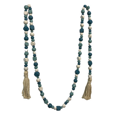 Boho Bead Garland-Blue/White/Turquoise