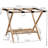 Fully Assembled Folding Bamboo Luggage Rack with Lower Storage Shelf