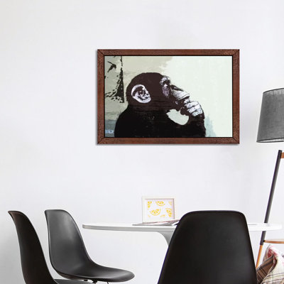 The Thinker Monkey by Banksy - Print on Canvas