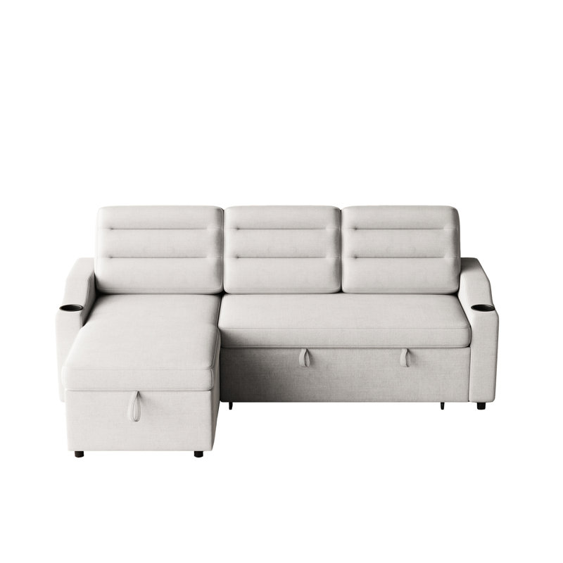 Lit moderne avec dispositif escamotable et coussins confortables avec compartiment de rangement inclinable convertible
