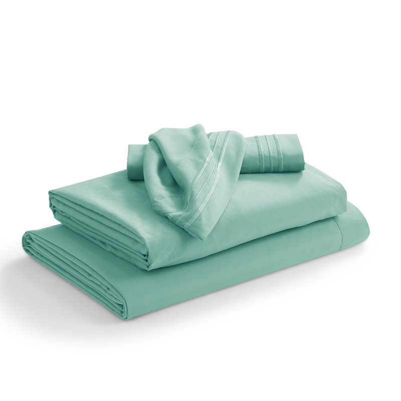  Ensemble de draps hypoallergéniques à double brossage 1800 Series, Menthe