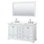 Ensemble de meuble-lavabo double autoportant Deborah avec plateau en quartz et miroir-92725549-92725550-98147001