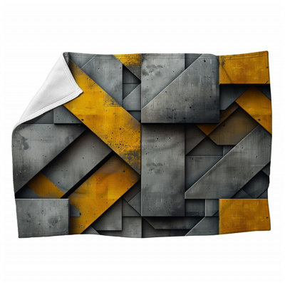 Concrete Geometry Art Machine Printed Throw Blanket