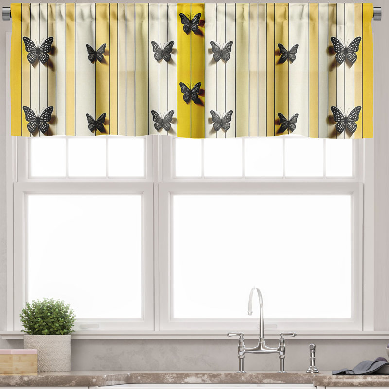 Striped Tailored Window Valance, 54" W x 12" L