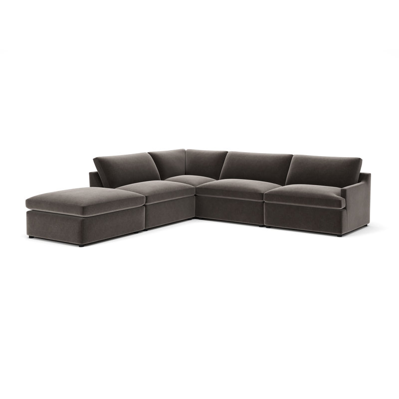 Essex Chaise Sectional, Andrew Espresso Performance Chenille, Left Hand Facing