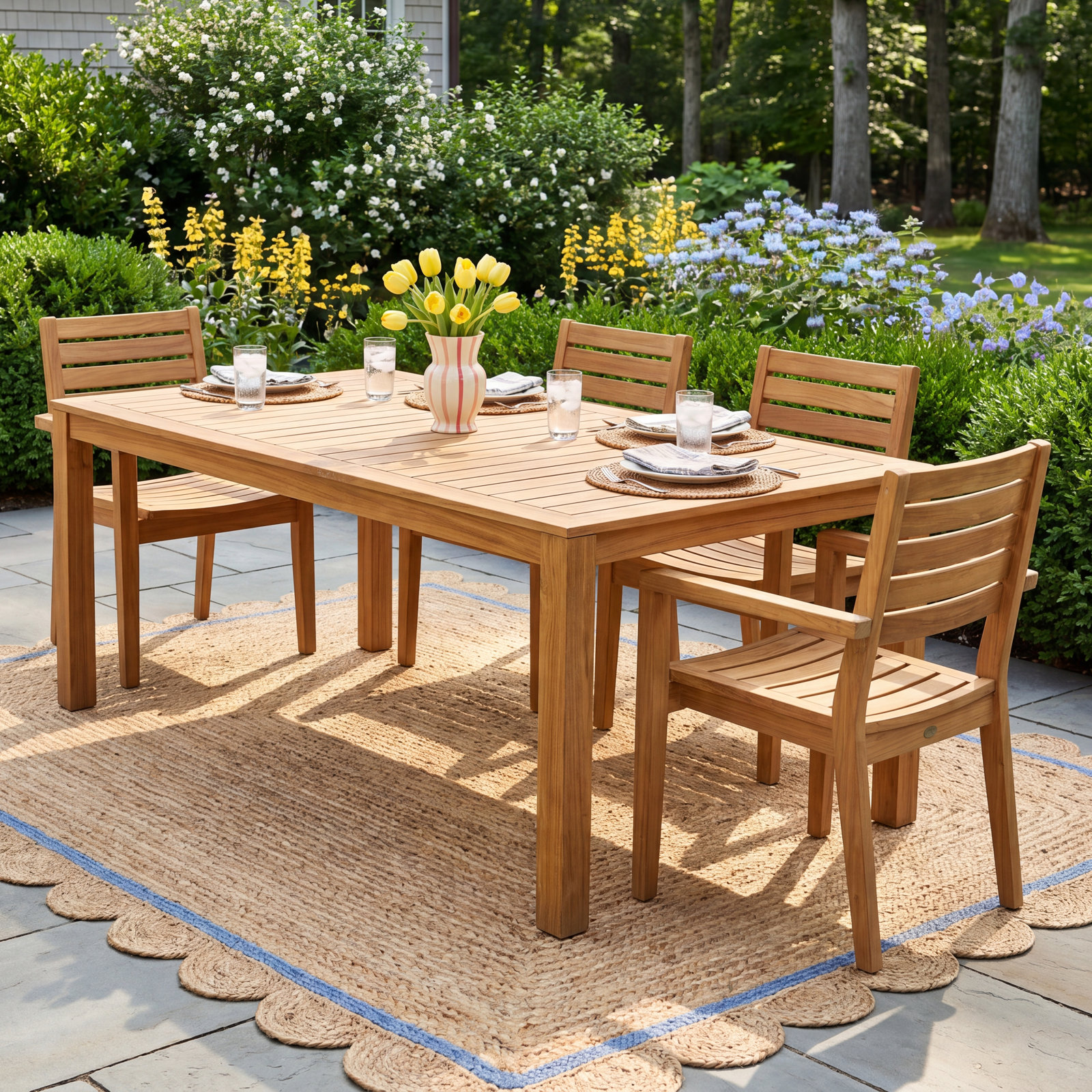 Suchta Teak Wood Outdoor Dining Table