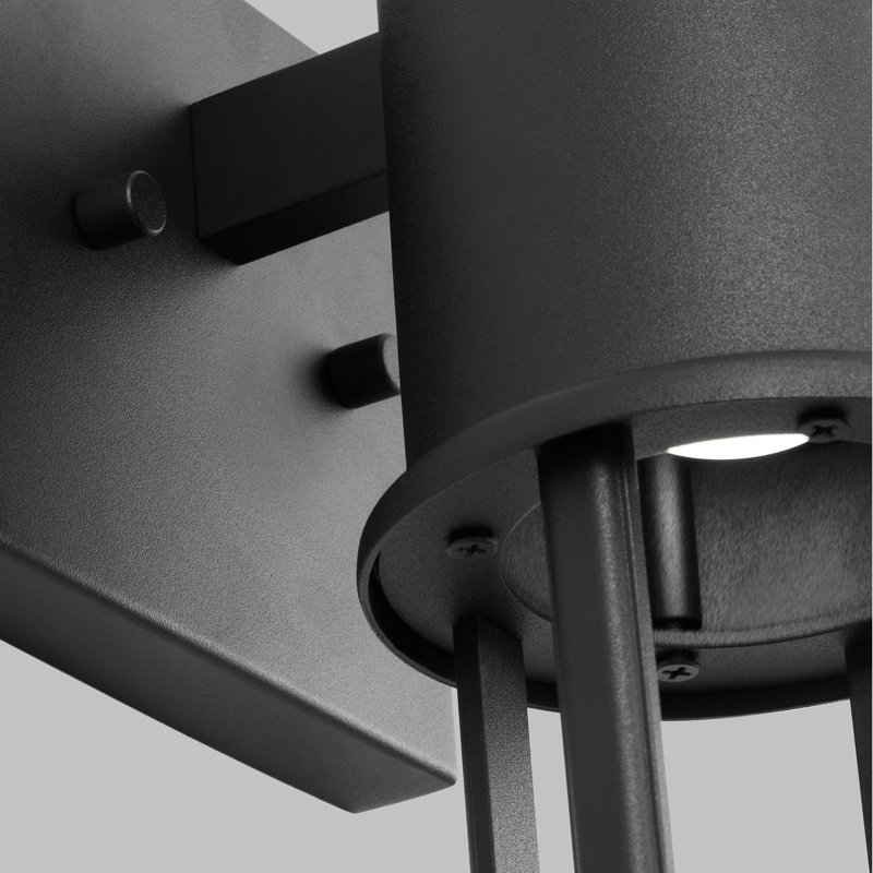  Plafonnier extérieur encastré à DEL intégré, Noir, H 15,75 po x l 5 po x P 5 po