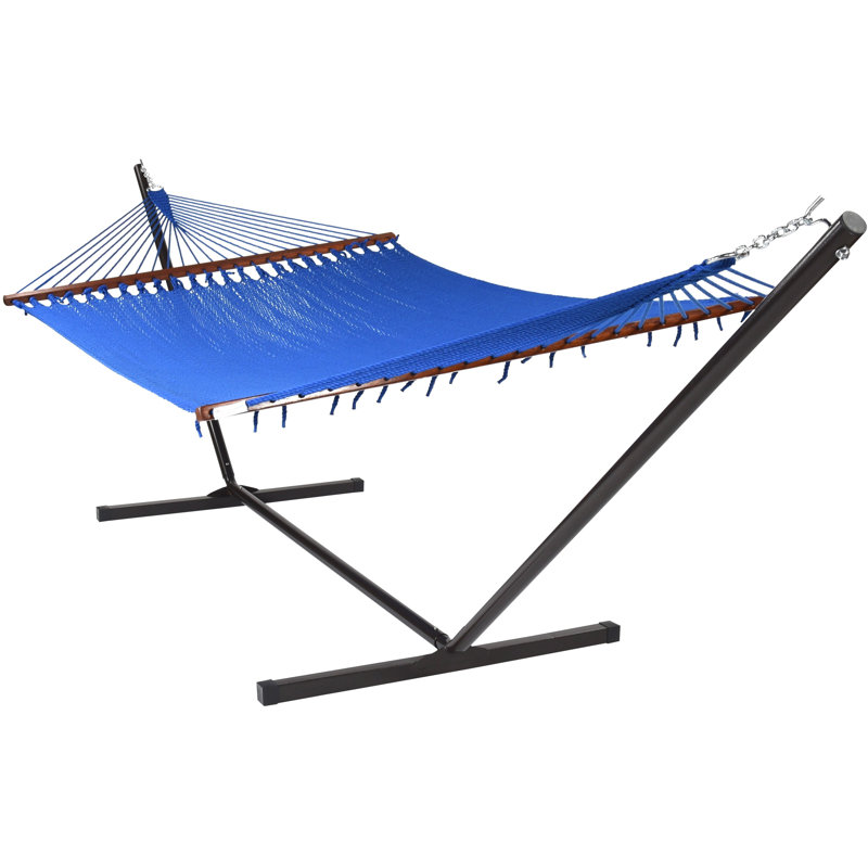 Hamac double classique avec support Tewkesbury, Bleu foncé