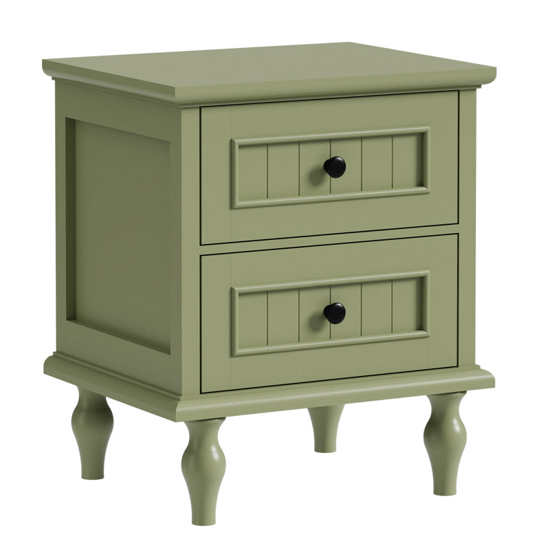 2 - Drawer 19.7"W Nightstand, Green