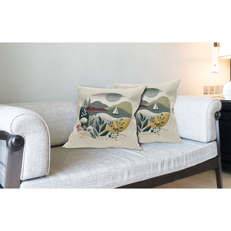 Fabric Reversible Throw Pillow, 16"H x 16"W, Square
