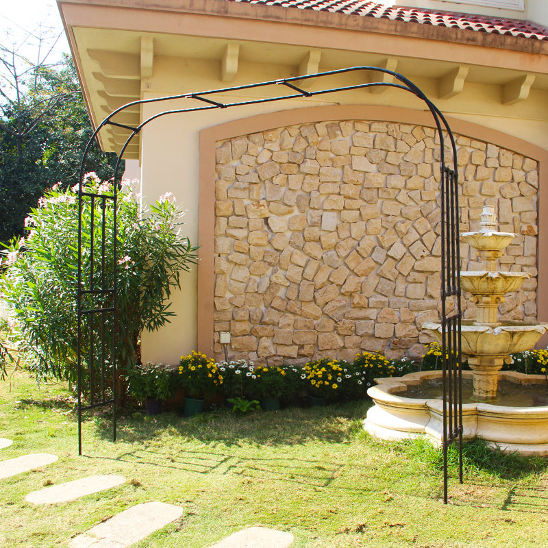 Tonnelle de jardin Scendor pour vignes grimpantes H 94,5 po x l 98,4 po en métal léger + enduit PE