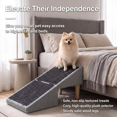 Rampe pour animaux avec rangement - gris