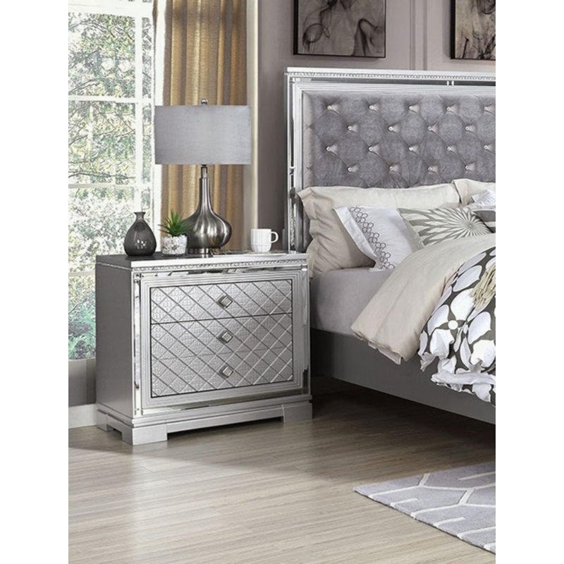 1pc table de chevet table de chevet cachée bijoux tiroir carré bouton usb chargeur de chambre à coucher