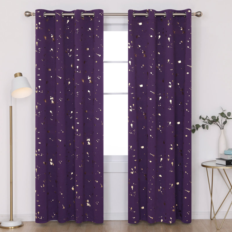 Paire de rideaux Girlie, L 52 po x L 54 po, Mauve royal