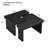 47.24*23.62 Inch And 35.43*31.49 Inch Rectangle Wood Detachable Coffee Table, Single L Shape Farmhouse Coffee Table For Dining Room, Garden, Black-1937105696