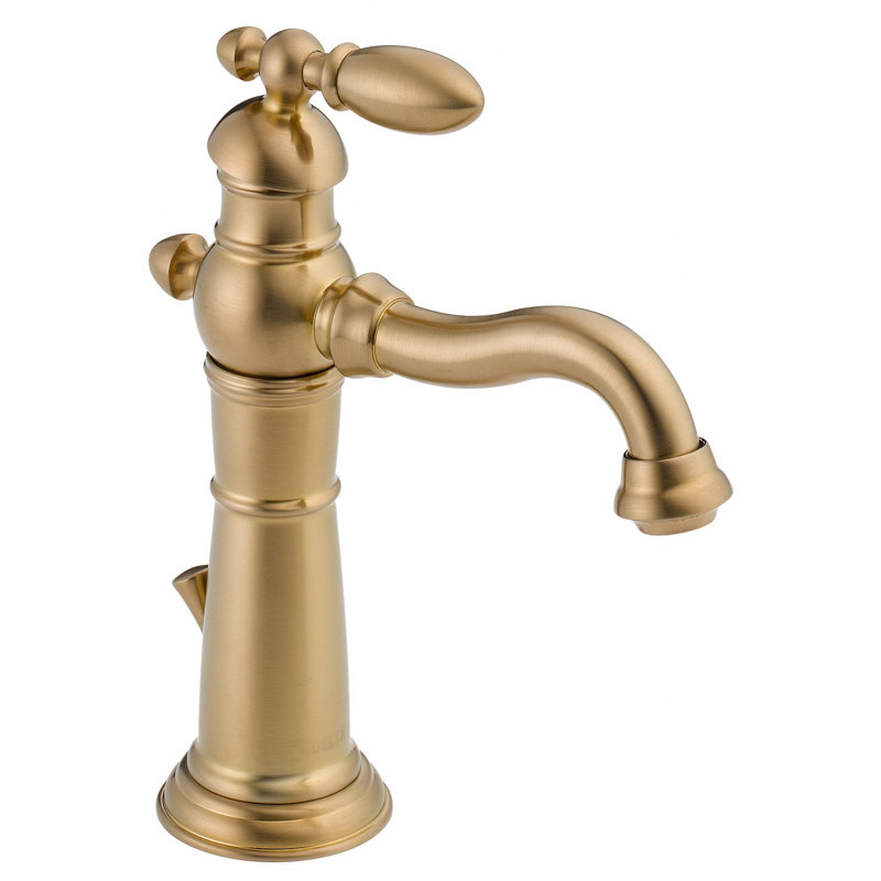 Robinet de salle de bain victorien à un trou avec drain, Champagne champagne