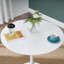 Wyano Oak Round Steel Top Dining Table-668097612
