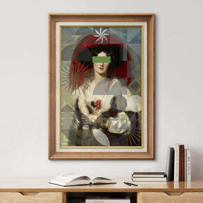 " Portrait Victorian Elegant Women " on Canvas, Natural Premium Framed, 36" H x 26" W