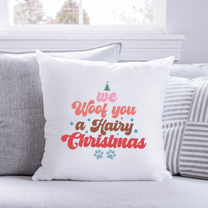 Coussin en polyester ChristmasDog-11, 18 po x 18 po