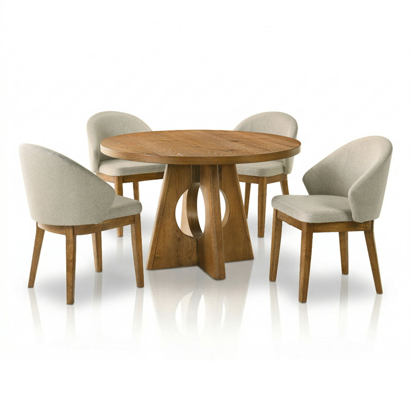 Herakleios 5-Piece Dining Table Set, Brown