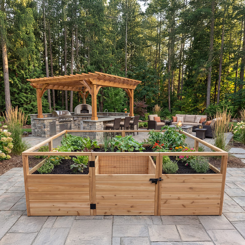 8 ft. W x 8 ft. D Cedar Garden in a Box