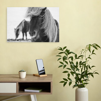 «Windswept Winter Horse Elegant Peaceful Abstract Horse Landscape Nature», art mural