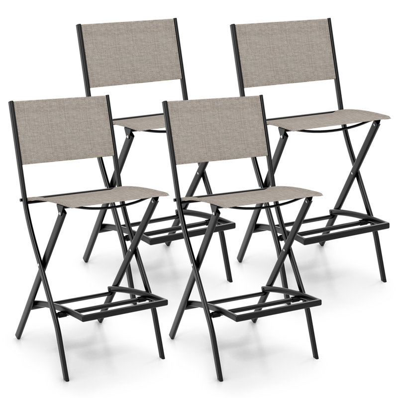 Westlyn Metal Outdoor 28'' Bar Stool, Brown