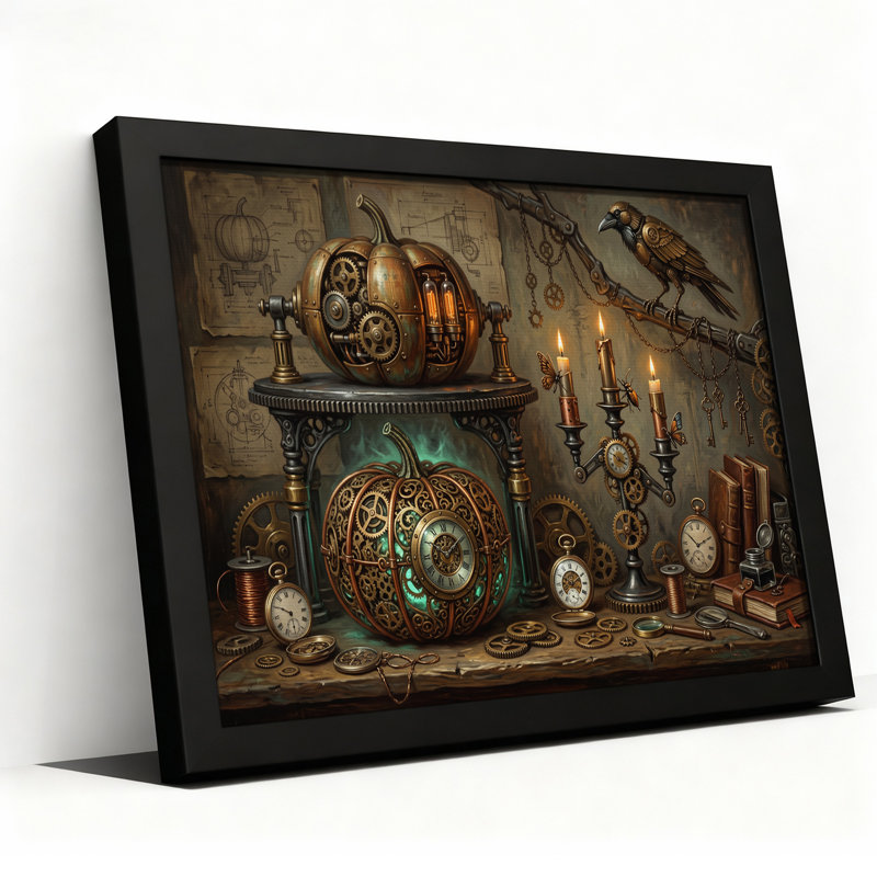 Art mural sur toile d'Halloween Steampunk, 12"H x 18"W