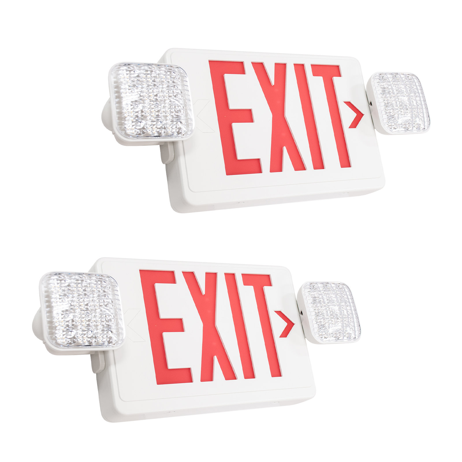 Thermoplastic ALL LED Two Head Emergency Light - 90 Minute Battery (2  Fixtures)