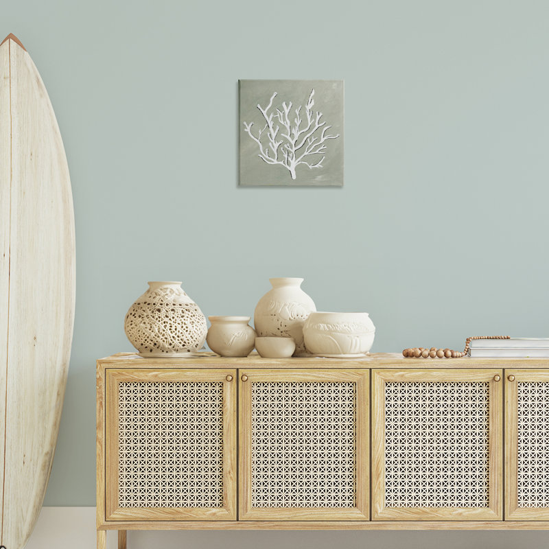 Impression sur toile «White Coral Impression» par Nola James, H 17 po x l 17 po
