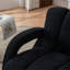 Fauteuil rembourré capitonné avec pieds en bois massif-267923469