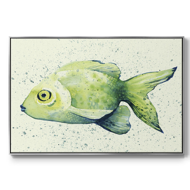 «Speckled Freshwater Fish I», reproduction d'art sur toile, H 17 po x l 25 po x P 2 po, Argent