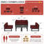 Ensemble de conversation d'extérieur pour 4 personnes avec coussins épais, ensemble de conversation en aluminium avec sièges larges et profonds-1441889141