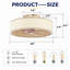 Ventilateur de plafond de style ferme, 20 pouces, 7 pales, structure en tissu, éclairage et télécommande