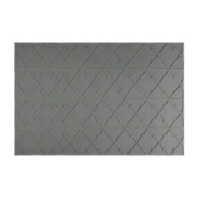 Tapis gris intérieur et extérieur Trellis
