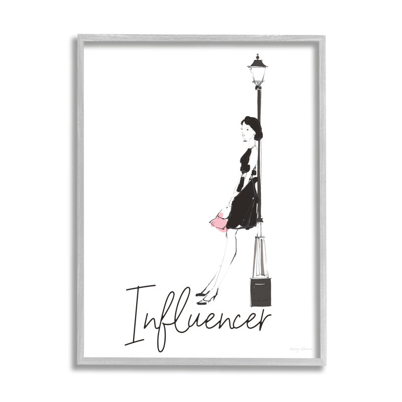 «Chic Influencer Calligraphy Woman», H 14 po x l 11 po x P 1,5 po, Estampe numérique Farmhouse
